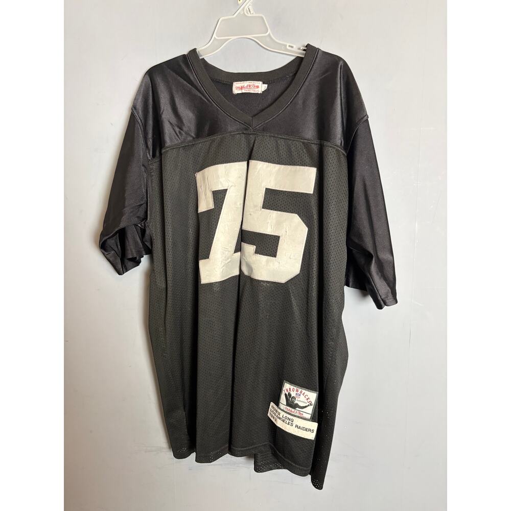 M&N Howie Long #75 Oakland Raiders Throwback Jersey Men’s Size 52 Black NFL